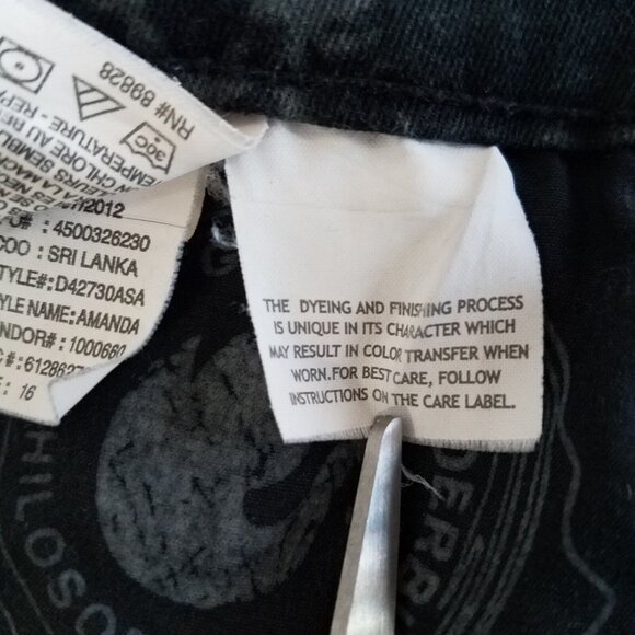 Gloria Vanderbilt Amanda Jeans Black Animal Print SIZE 16 Stretch 35x29 Grey - Picture 11 of 16